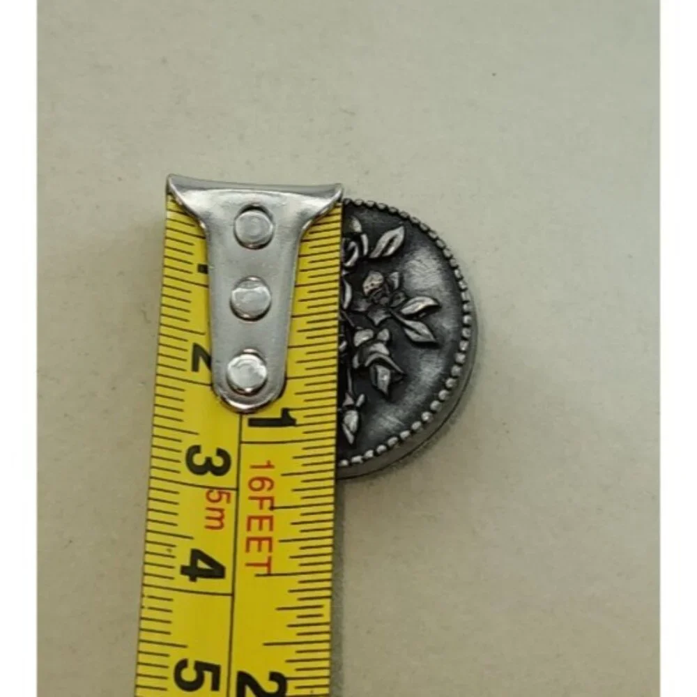 Vintage JJ Jonette Round Silver Toned Pewter Brooch Pin Flower Bouquet‎ 1